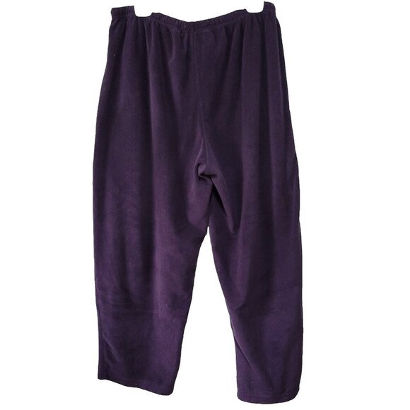 Cuddl Duds Fleece Pajama Pants XL Women’s Purple Drawstring Waist Soft Cozy Warm - Picture 2 of 3